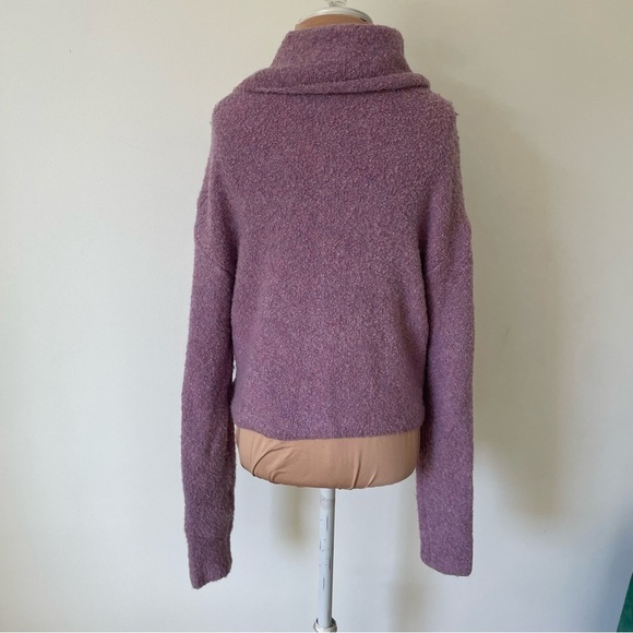 Free People Stormy Lavender Purple Boucle Knit Wool Blend Pullover Sweater EUC S - Picture 6 of 11